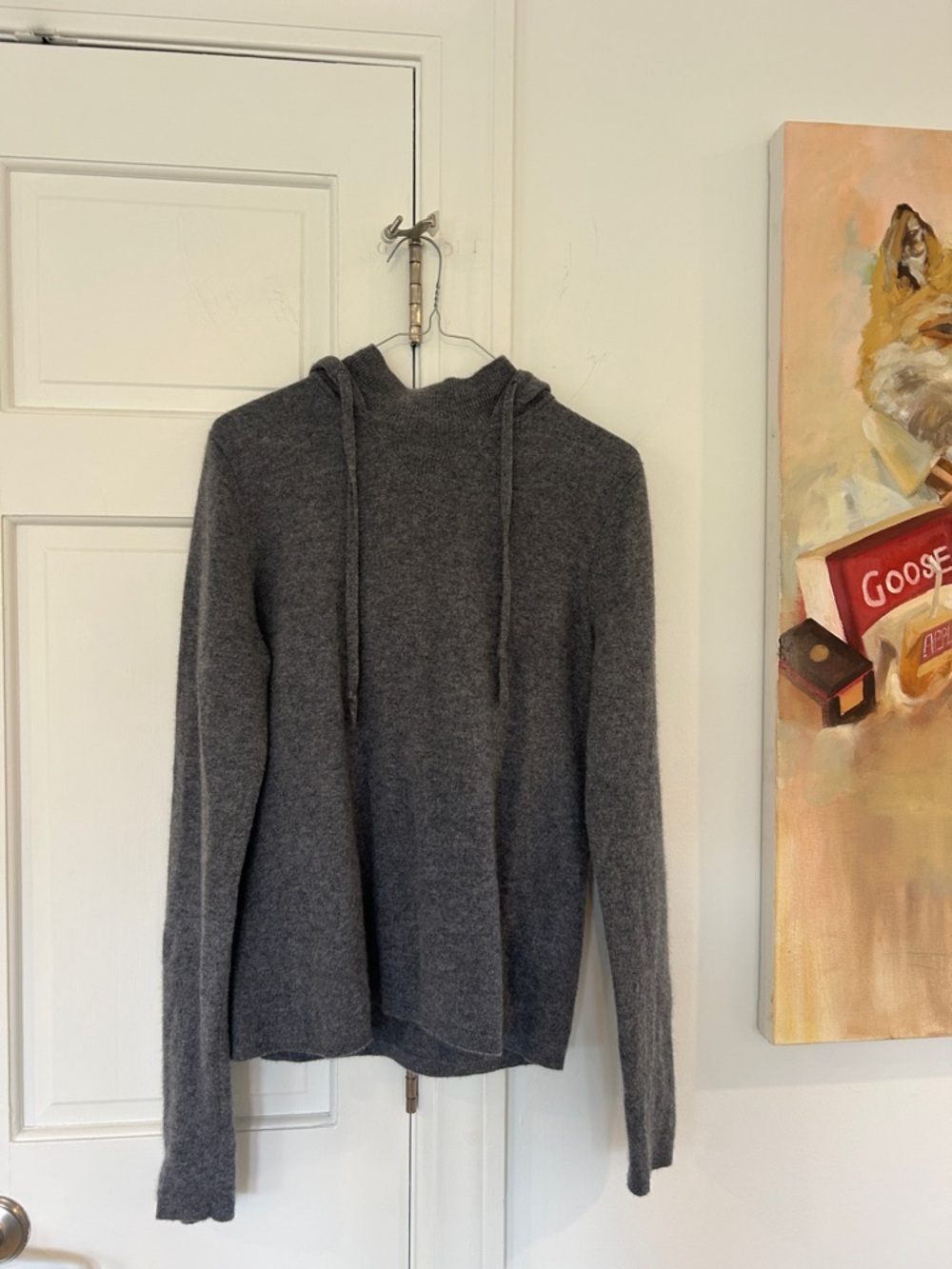 EUC Banana Republic Cashmere Hoodie Sweater Gray Medium 🥰